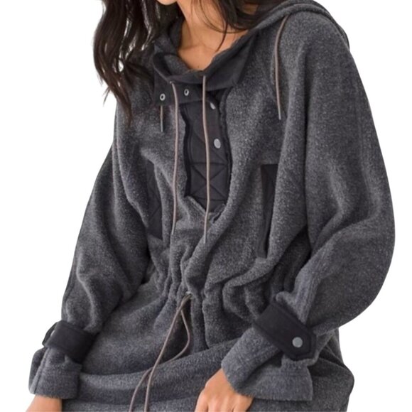 Free People We The Free Sadie Surplus Knit Pullover Fleece Jacket Size L - Picture 6 of 11